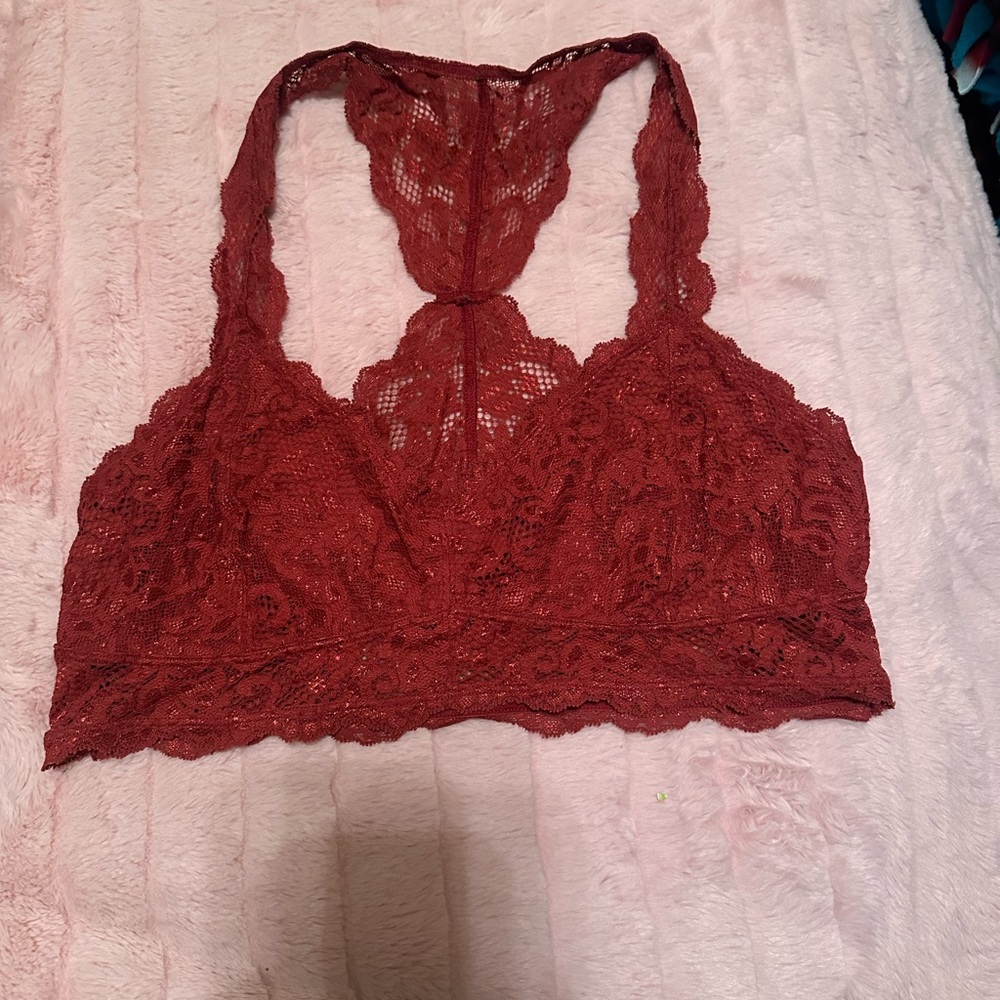 Express Lace Bralette in Deep Red